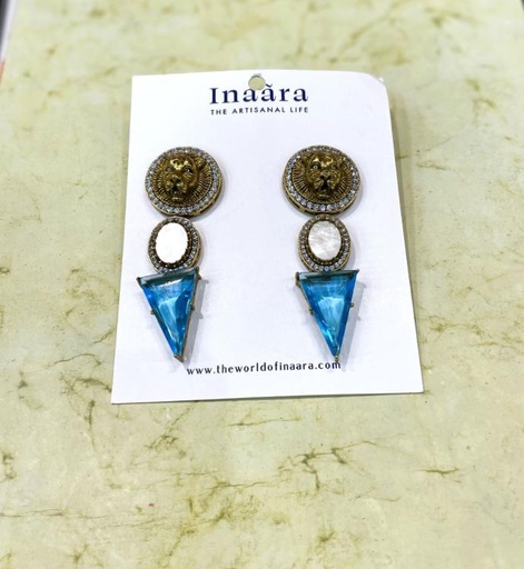 Turquoise with Lion Head Earrings