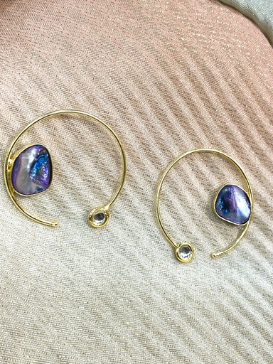 Abalone Shell Crescent Earrings