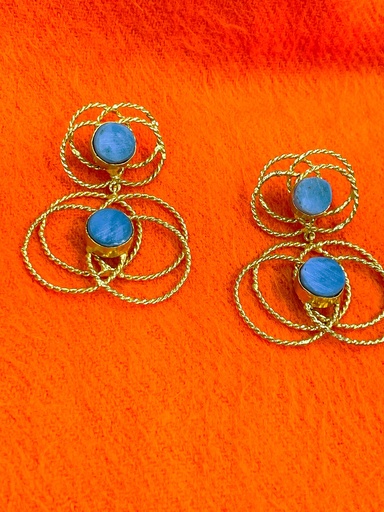 Gold Tone Yellow Stone Hoop Earrings (copy)