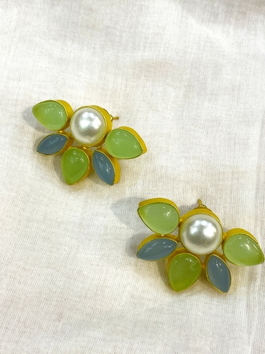 Golden Jumka with Blue Stone Earrings (copy)