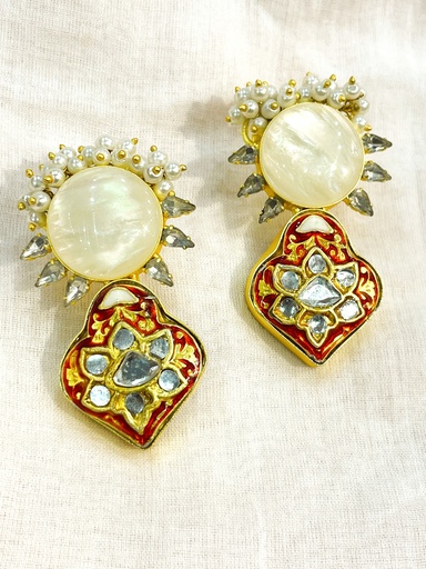 Mother Pearl with Golden Butterfly Earrings (copy)