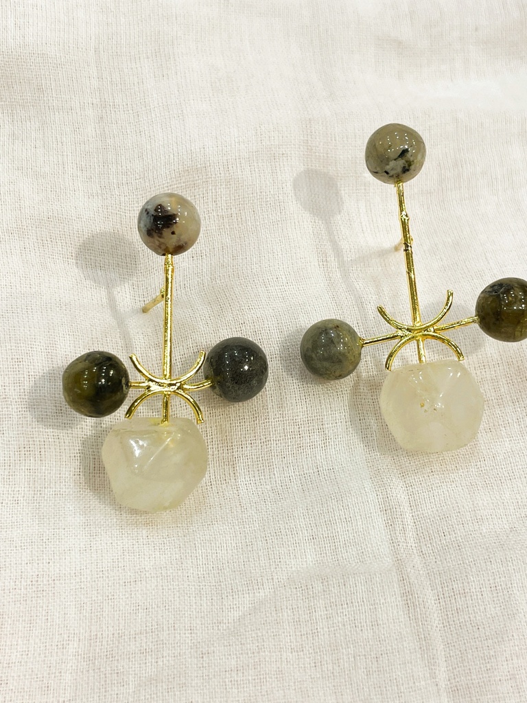 Pearl &White Stone w/Diamond Earrings (copy)