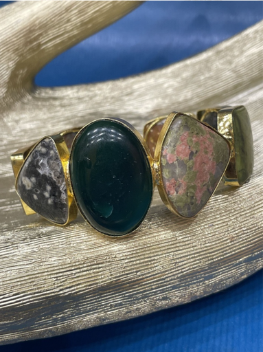 Agate Stone Wrist Cuff Bangle