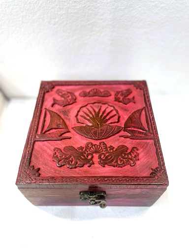 Fijiri Handcarved Box by Studio Inaara-Pink
