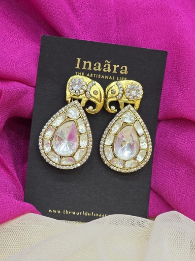 Blue Meenakari Kundan Chandbali Earrings (copy)