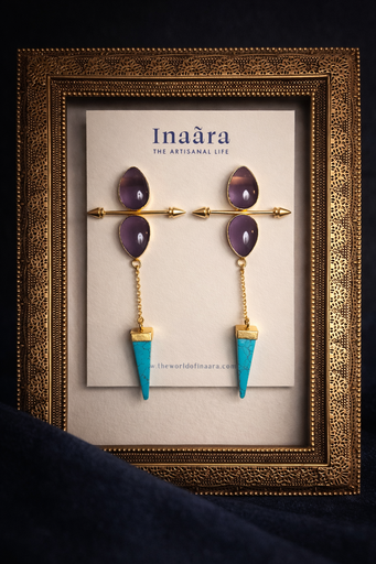 Amethyst & Turquoise Dangle Earrings