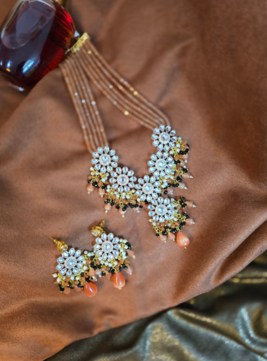 Tabassum Necklace Set- Orange