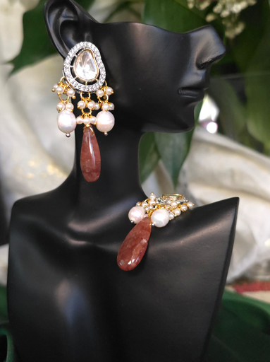 Pachi Kundan w/Gemstone&Pearl Earrings