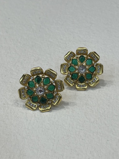 Gold & White Floral Stud Earrings (copy)