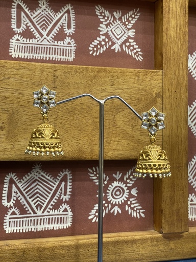 Polki Jhumka Earrings w/ Pink Stones (copy)