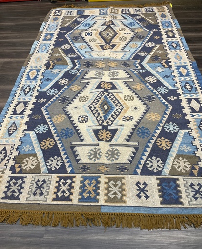 Ziyana Handwoven Dhurrie(10x8ft)-Blue (copy)