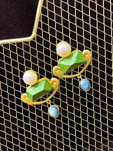 Green Jasper Athena Earrings