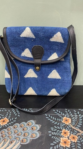 Indigo Block Print Sling Bag