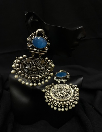 Oxidized Silver-Plated Hoop Earrings-Red (copy)