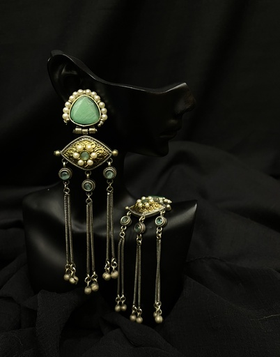 Chandni Dangling Earrings- Mint Green