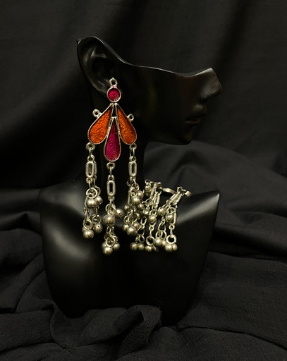 Enamel Painted Drop Earrings