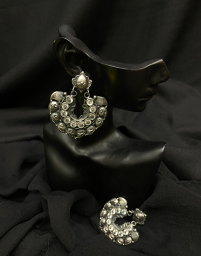 Silver Oxidized Chandni Earrings
