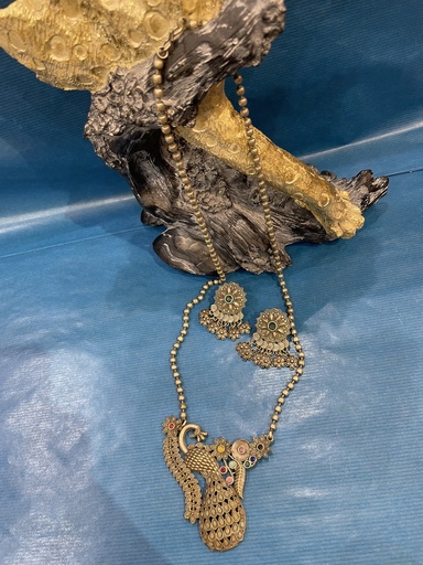 Oxidized Peacock Chandni Set