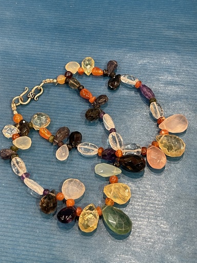 Semi-Precious Faceted Stones Bracelet