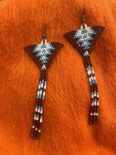 Beaded Triangle Fringe Earrings