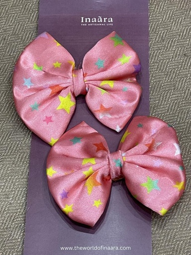 Glittered Bow Hair Clips- Pink (copy)