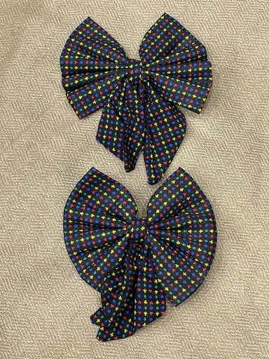 Printed Hair Clips- Black