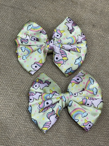 Printed Bow Hair Clips- Pink Unicorn (copy)