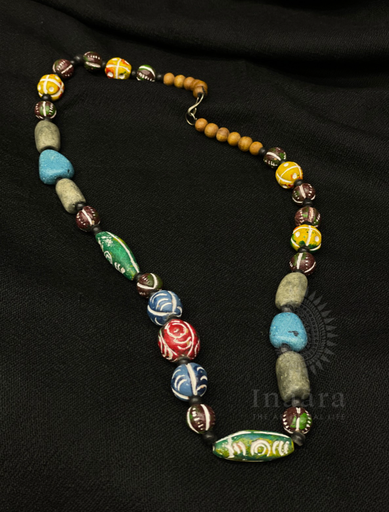 Millefiori Beaded Folk Necklace