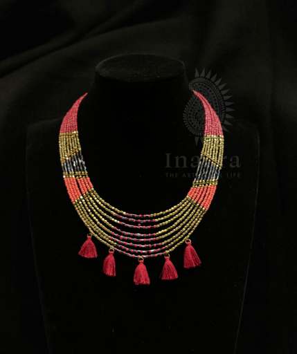 Handcrafted Multi-Layered String Beads Necklace