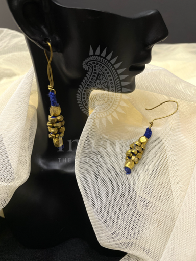 Hexagonal Beaded Brass Drop Earrings (copy)