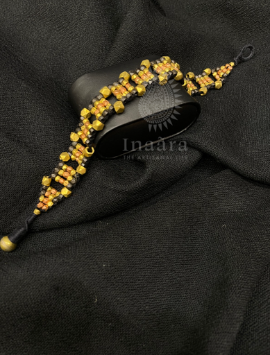 Dhokra Handcrafted Two-Tone Beads Brass Anklet