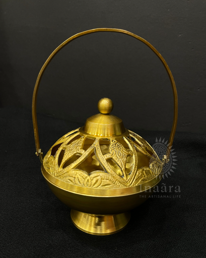 Brass Engraved Incense Burner- Basket