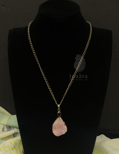 Agate Big Slice Necklace-Pink (copy)
