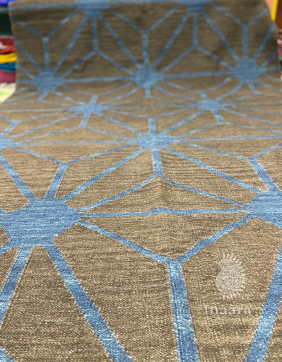 Handwoven Dhurrie-Gray & Blue (8x5ft)