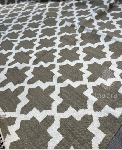 Handwoven Dhurrie- Army Green (12x9ft)