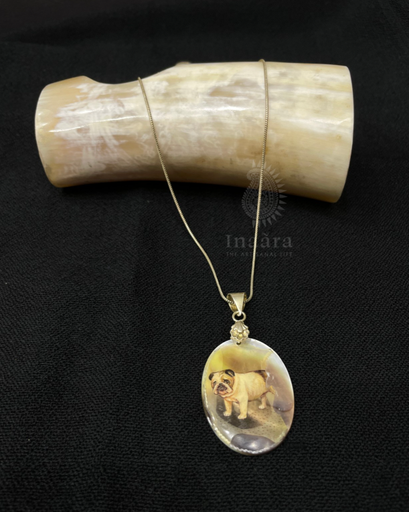 Oval Medallion Pug Necklace
