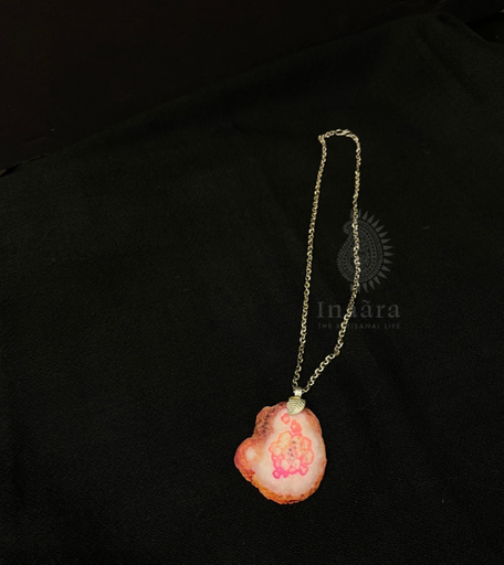 Pink Agate Slice Necklace