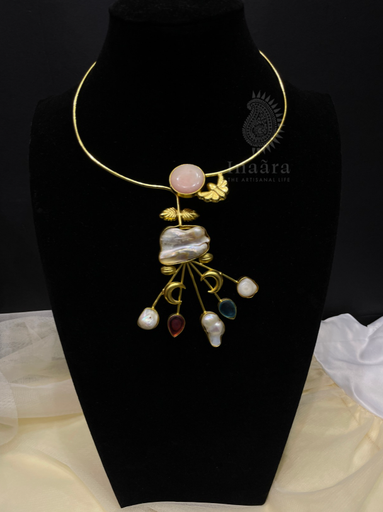 Moonstone & Pearl Choker Necklace