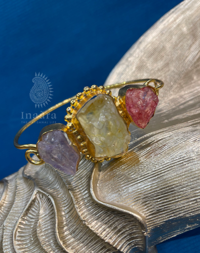 Raw Gemstone Cuff Bracelet