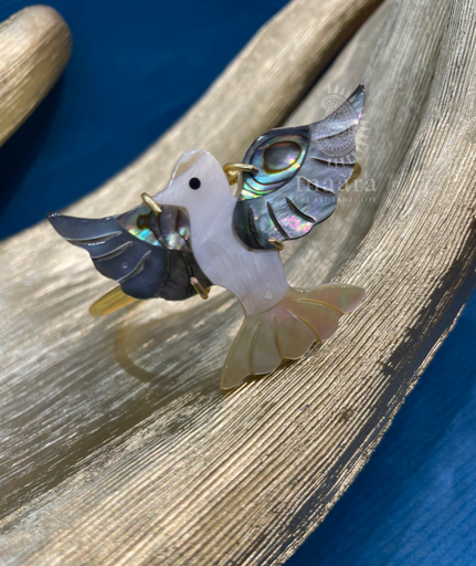 Dove Enamel Cuff Bracelet