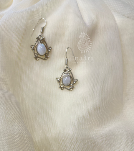 Semi-Precious Natural Stone Earring- White