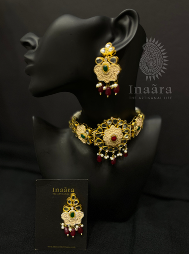 Kundan Ruby & Emerald Choker Set
