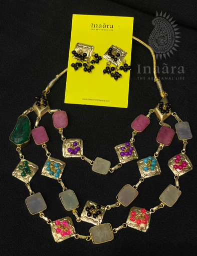 Vibrant Gemstone Harmony Necklace Set