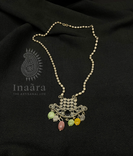 Ethnic Medallion Necklace w/Natural Stone (copy)