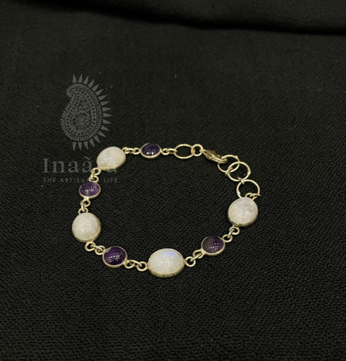 Moonstone w/Amethyst Bracelet
