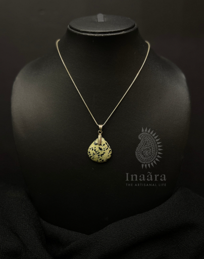 Dalmatian Jasper Teardrop Pendant Necklace
