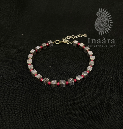 Gray Beaded Hematite Stone Anklet