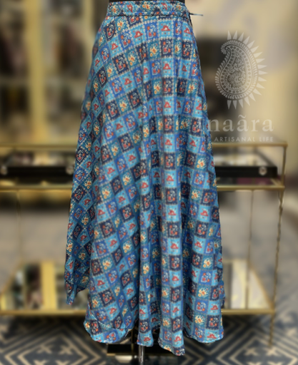 Anya Skirt- Blue Silk