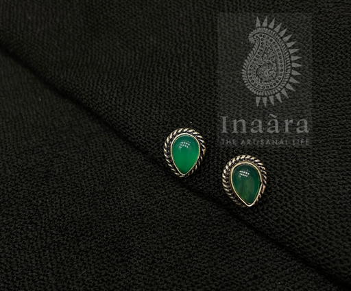 Silver tone hydro quartz studs