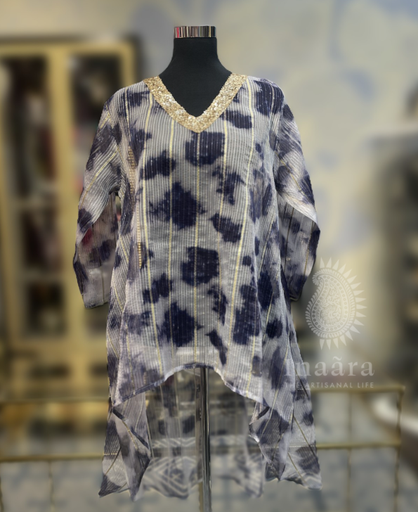 Anya Top- White & Purple